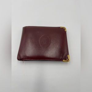 Authentic Vintage CARTIER Leather Bifold Mens Wallet Paris